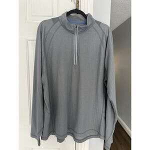 EUC Tommy Bahama Half Zip Pullover Sweatshirt Mens XXL Gray Blue Stitching